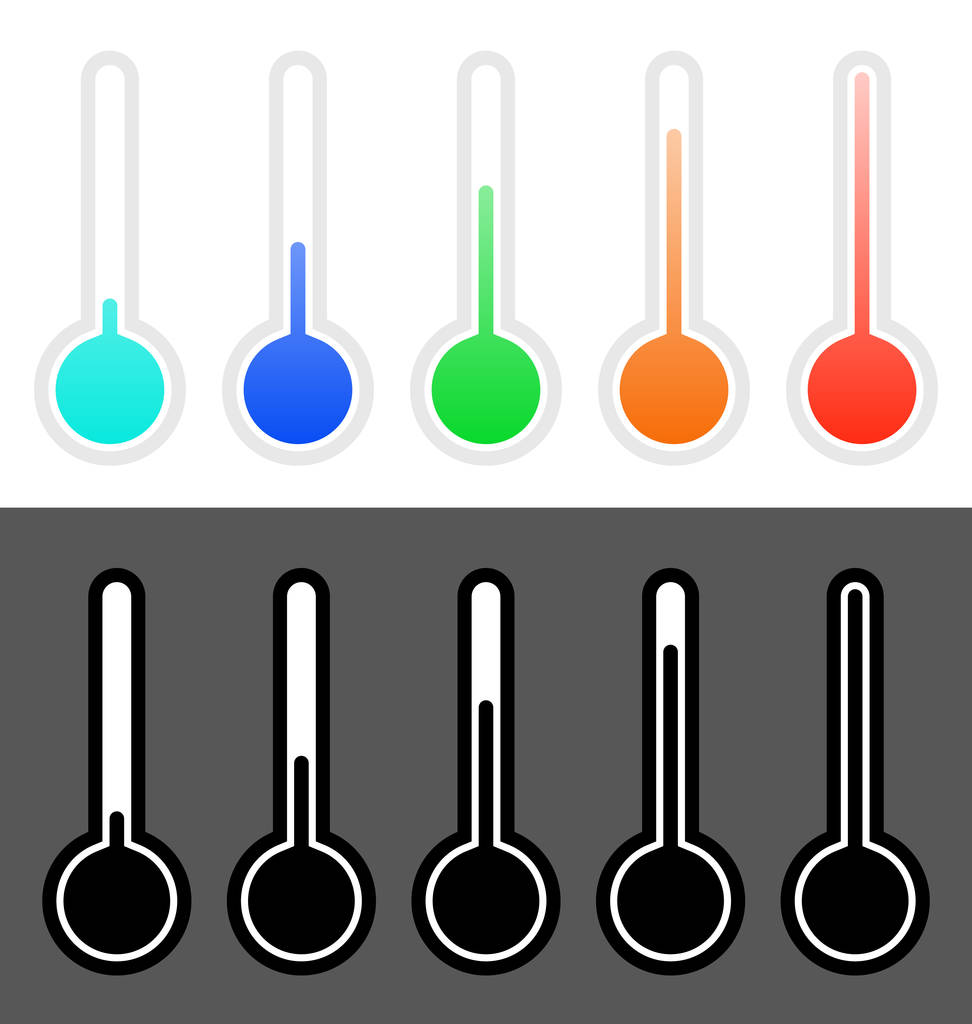 Thermomètres en set du froid au chaud
 - Vecteur, image