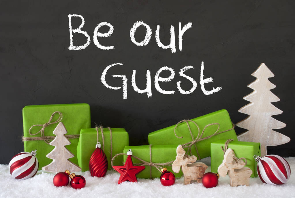 Рождественские украшения, цемент, снег, "Будь нашим гостем"
 - Фото, изображение