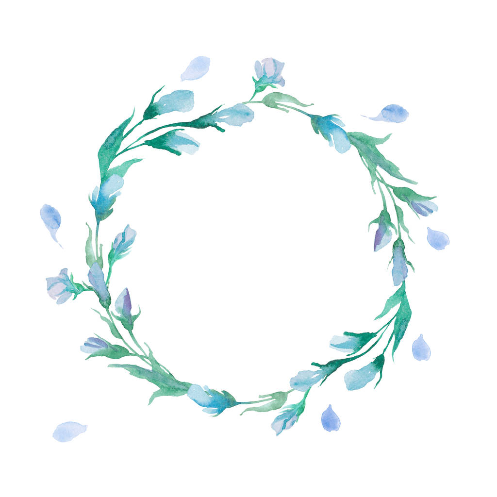Grinalda de pequenas rosas azuis
 - Foto, Imagem
