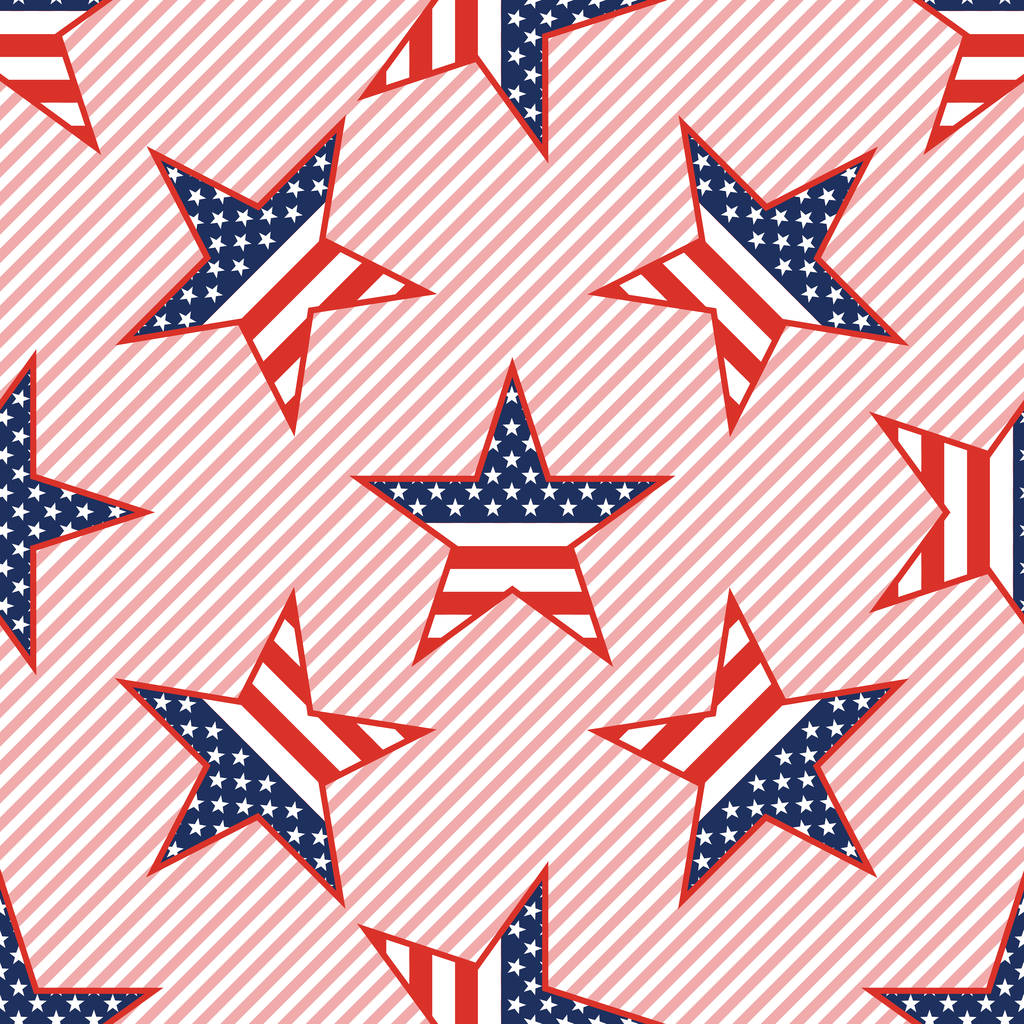 Stati Uniti stelle patriottiche modello senza soluzione di continuità su sfondo strisce rosse
. - Vettoriali, immagini