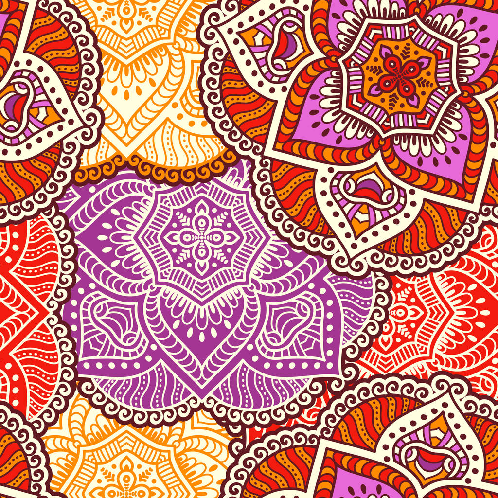 Ethnische florale nahtlose Muster - Vektor, Bild