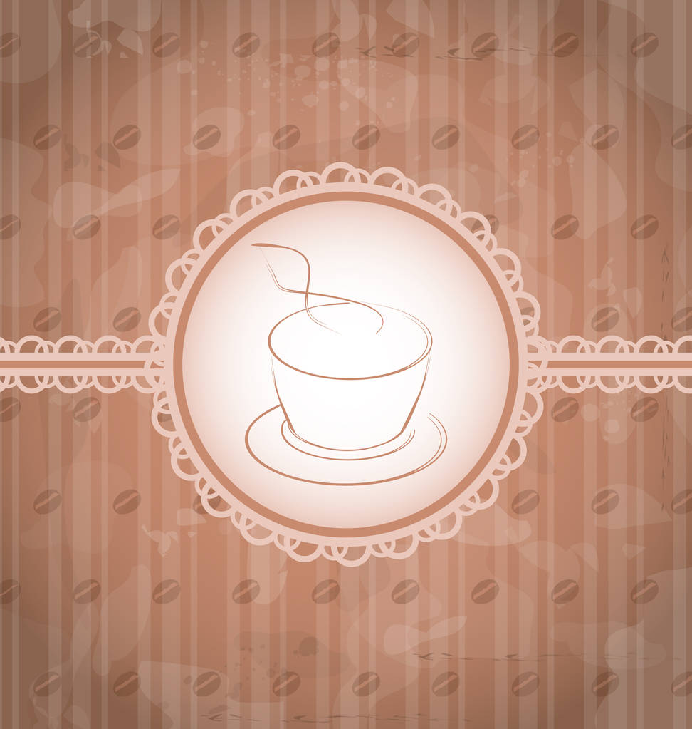 Vintage Hintergrund mit Kaffee-Etikett, Kaffeebohnen Textur - Foto, Bild