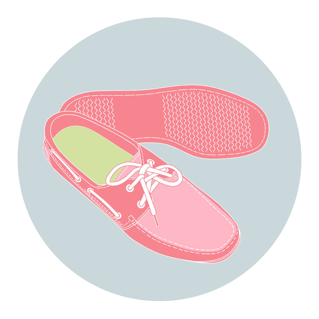 male boat shoes with laces - Vector, Image