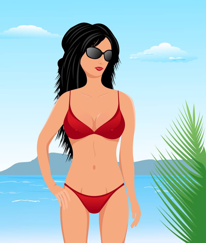 bella ragazza bruna sulla spiaggia
 - Foto, immagini