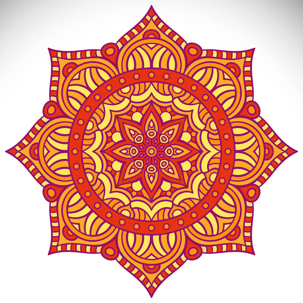 Vectorindiaan Mandala - Vector, afbeelding