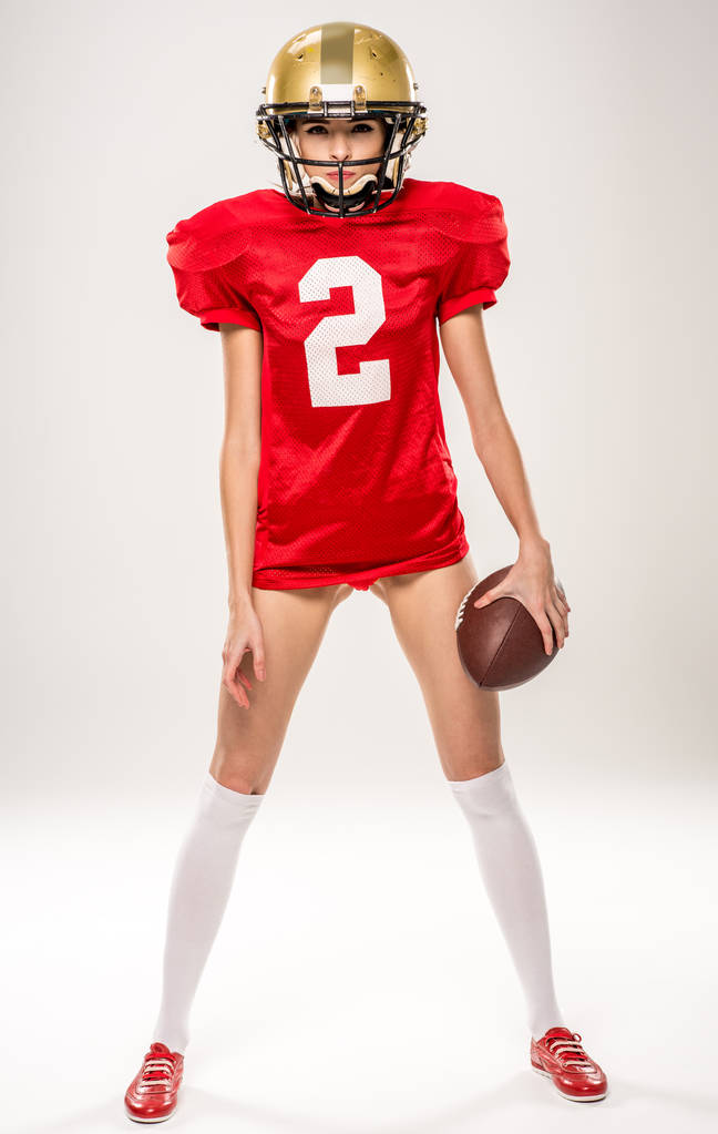 Bella donna giocatore di football americano
  - Foto, immagini