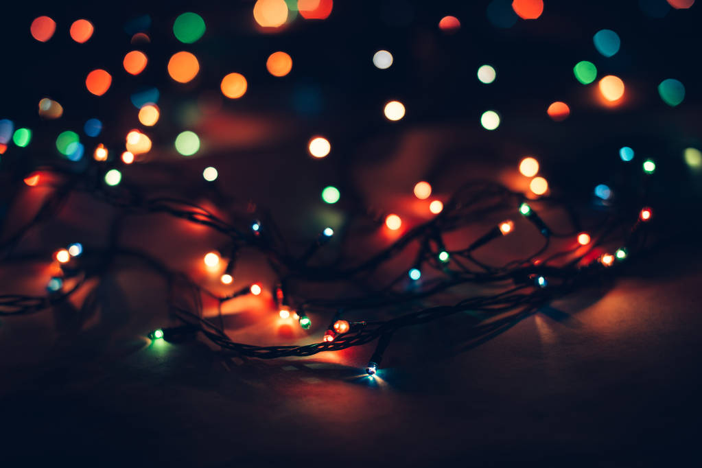 Vintage Christmas lanterns on a black background - Photo, Image