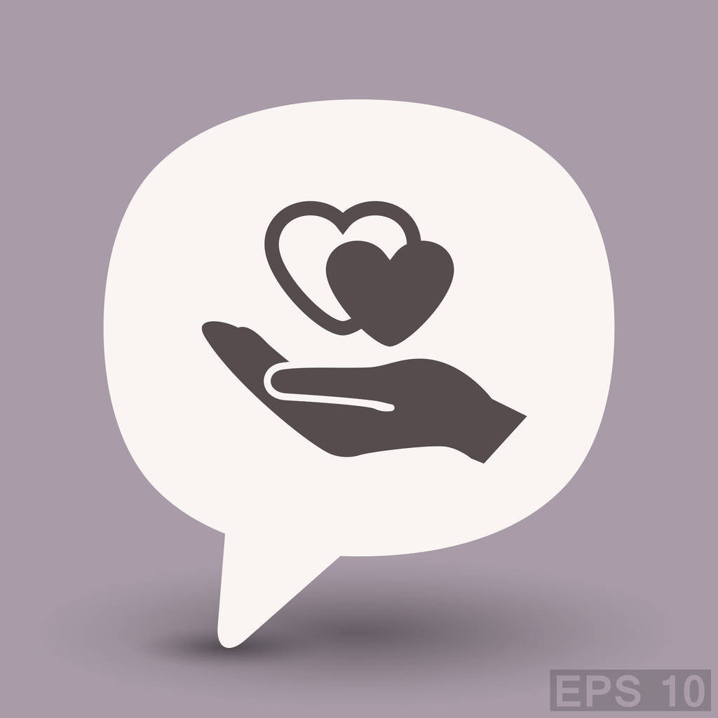 ikona srdce v ruce - Vektor, obrázek