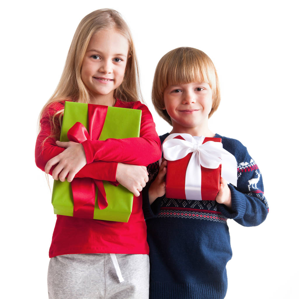 Children with gifts - Zdjęcie, obraz