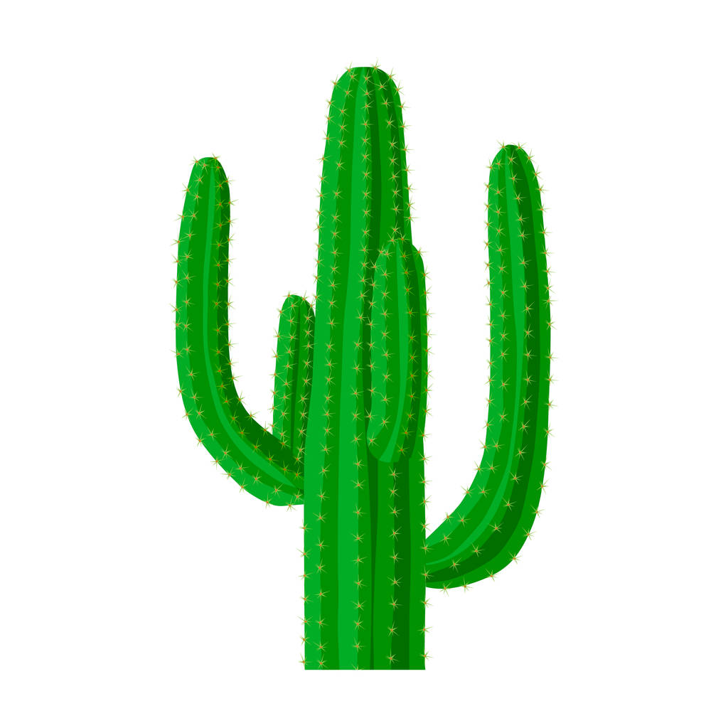 Мексиканский кактус икона в стиле мультфильма изолированы на белом фоне. Векторная иллюстрация символов Мексики
. - Вектор,изображение