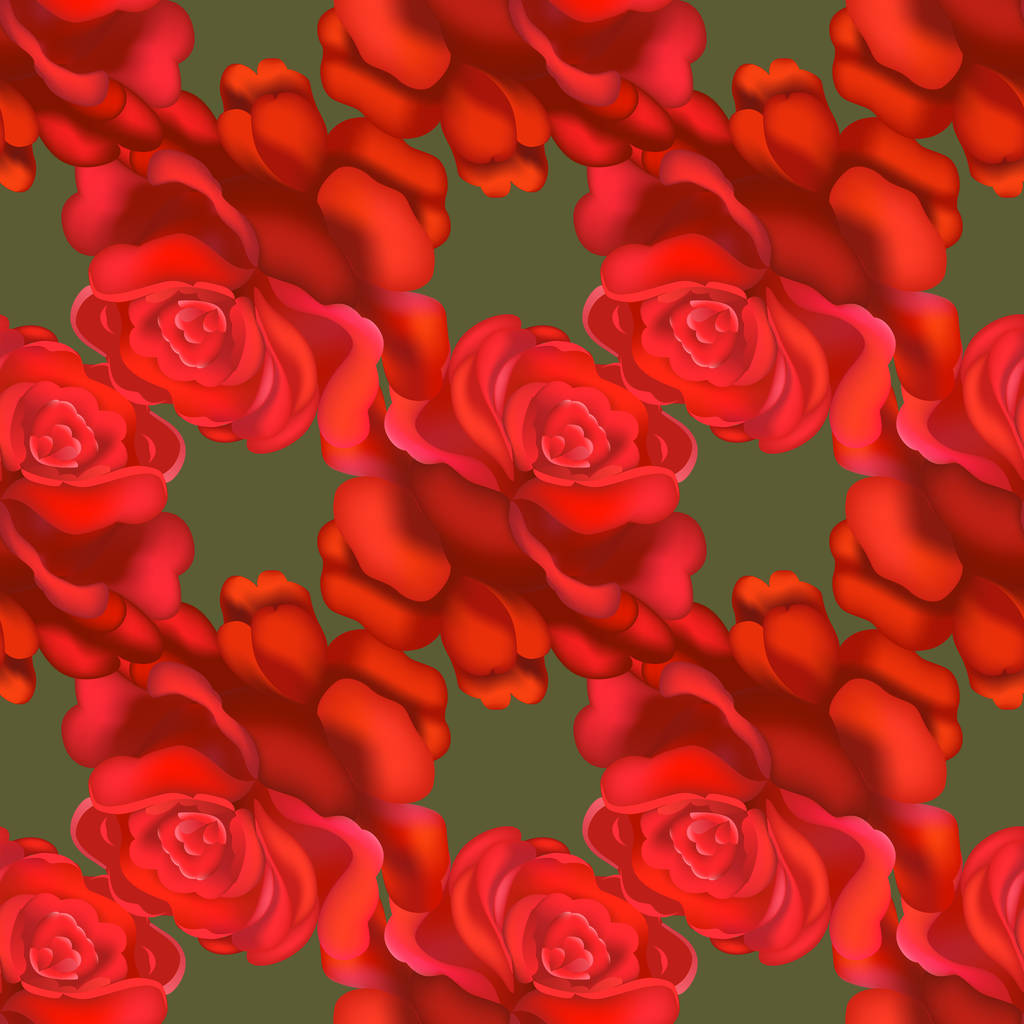 Patrón de rosas rojas sin costuras. Ilustración vectorial
 - Vector, Imagen