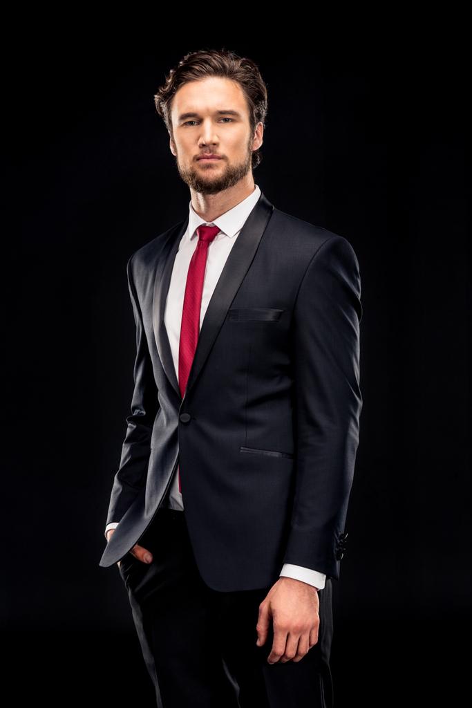 Handsome businessman in black suit  - Photo, Image