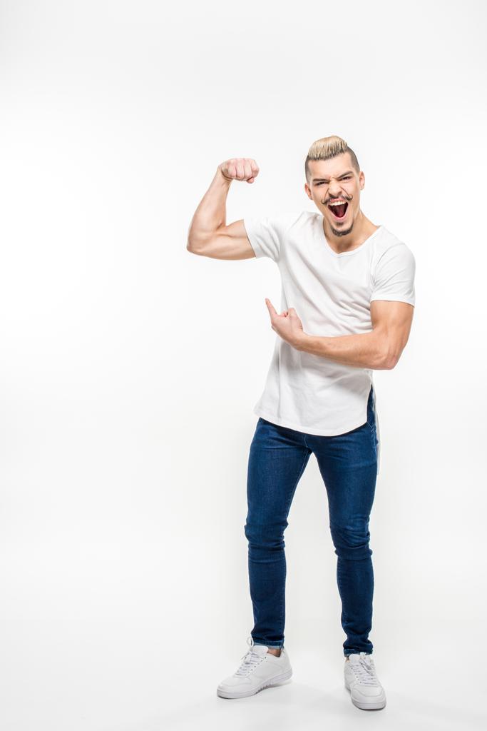 Muž zobrazeno biceps - Fotografie, Obrázek