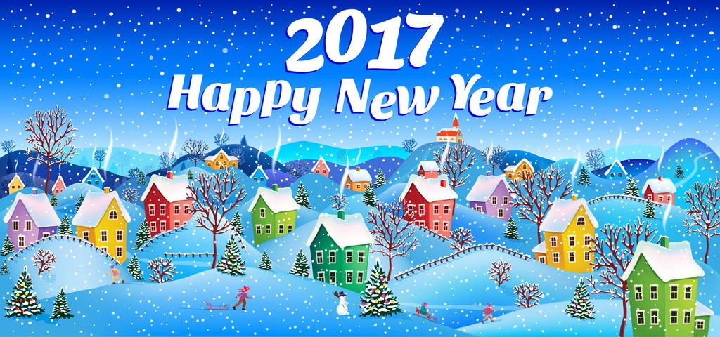 feliz año nuevo 2017 tarjeta
 - Vector, Imagen