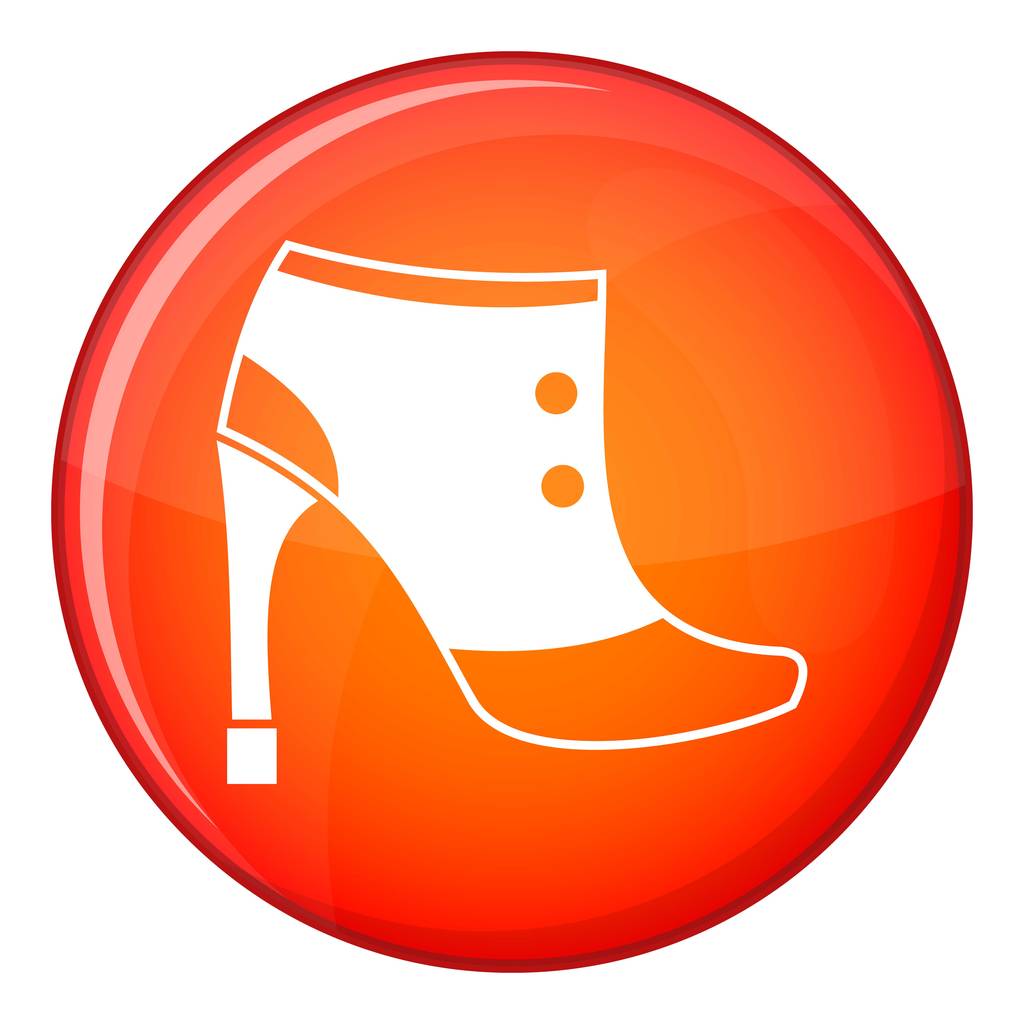 女性ブーツ アイコン、フラット スタイル - ベクター画像