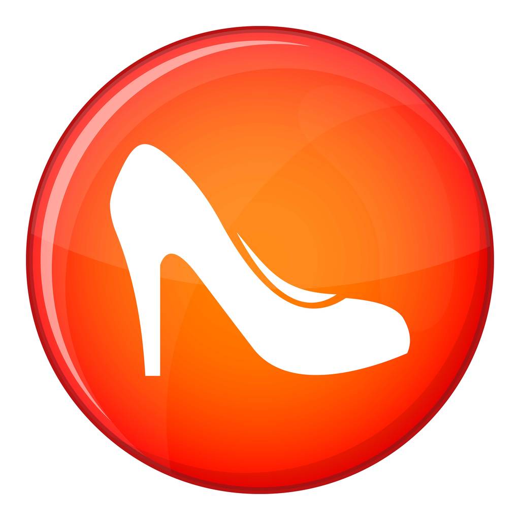 Women shoe with heels icon, flat style - Vector, Image