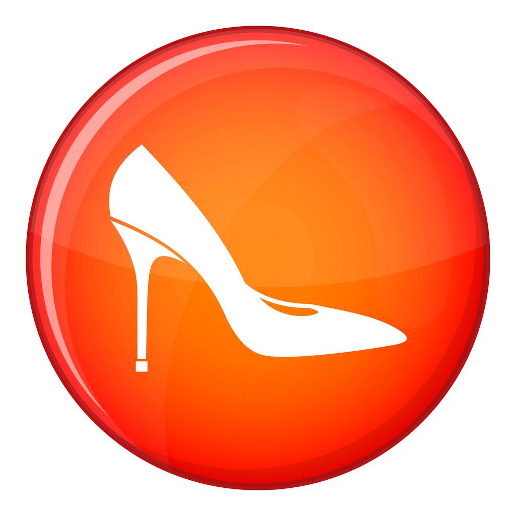 Women shoe with high heels icon, flat style - Vector, Image