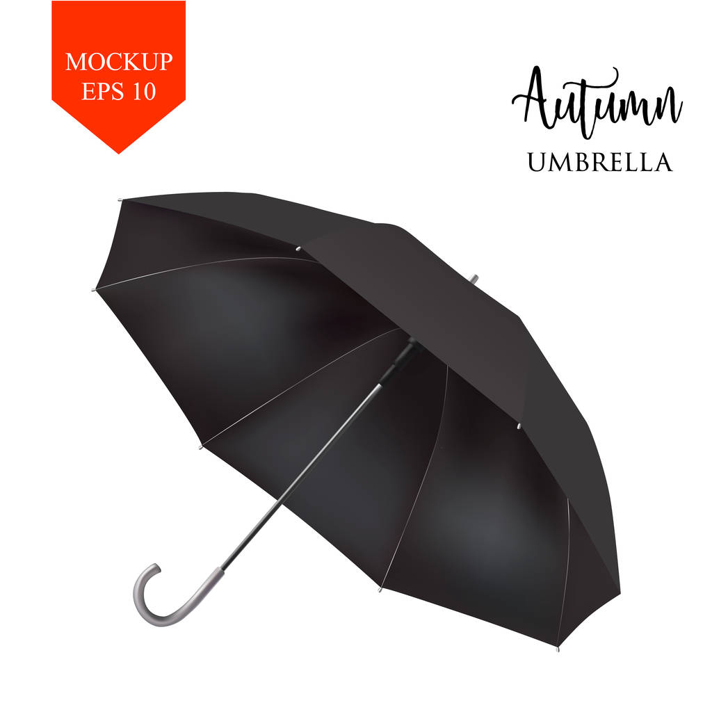 Ombrello da pioggia rotondo aperto classico vettoriale, lato anteriore dell'ombrellone
 - Vettoriali, immagini