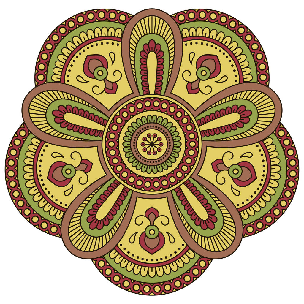 Vektorfarbe Mandala. mehndi-Stil. - Vektor, Bild