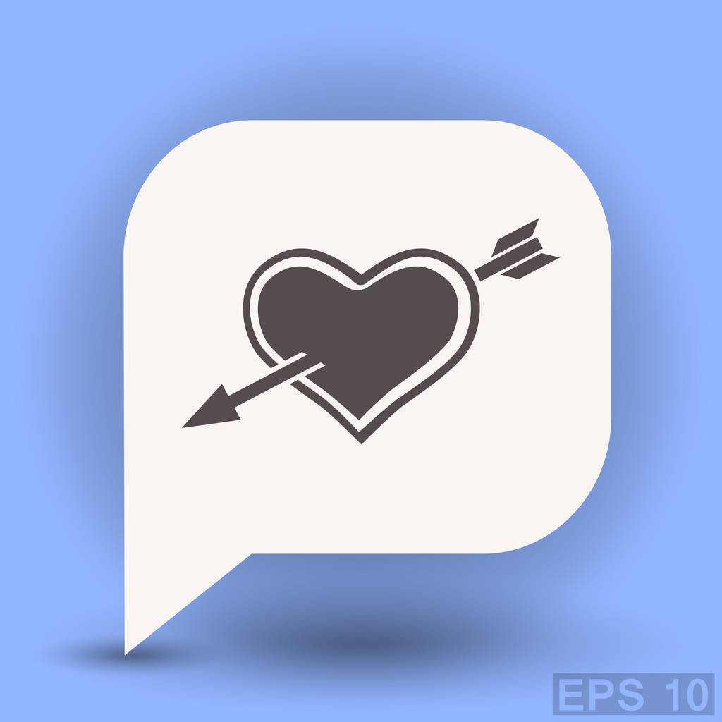 Пиктограф сердца со стрелкой
  - Вектор,изображение
