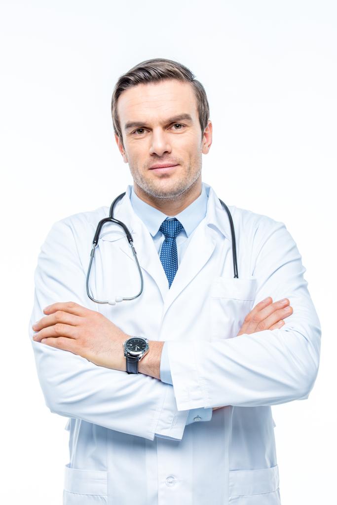 médico varón con estetoscopio - Foto, imagen