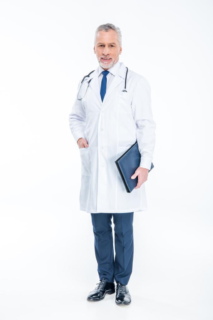 starsze lekarz stetoskop   - Zdjęcie, obraz