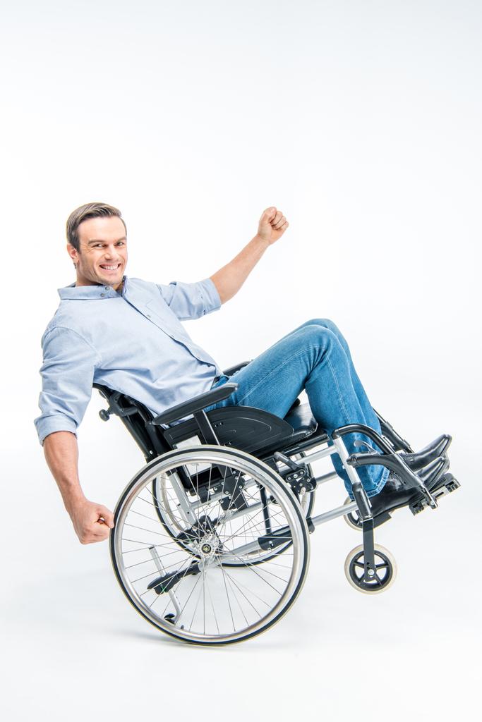 glücklicher behinderter Mann - Foto, Bild