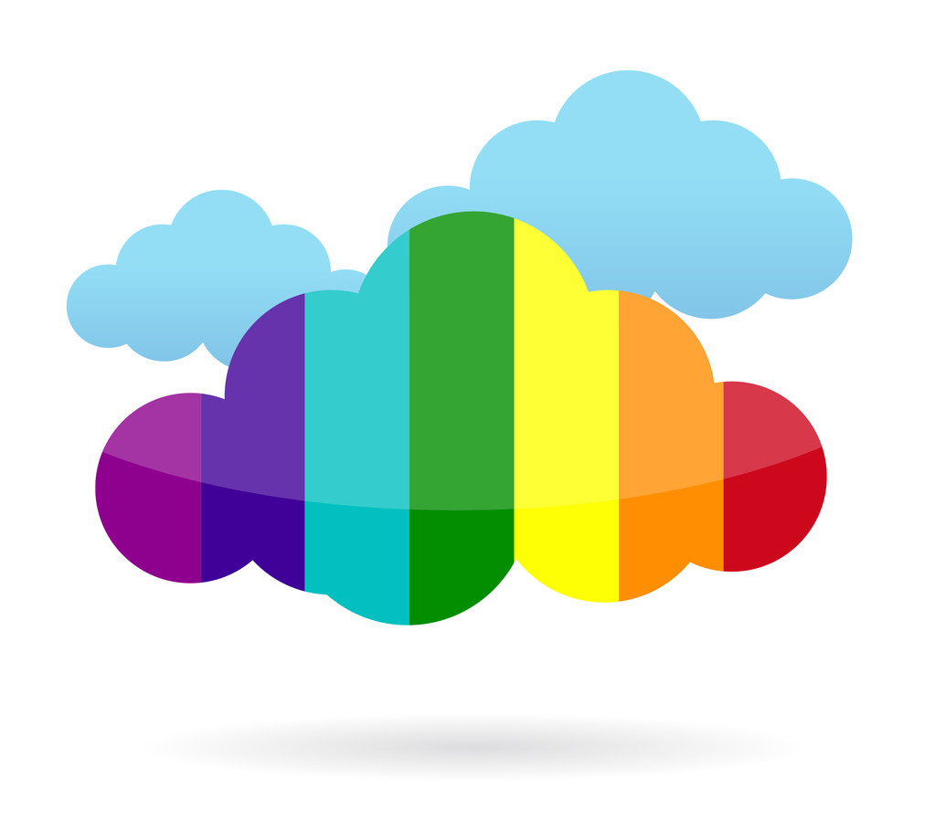 Nuvola colorata che trasferisce informazioni
 - Foto, immagini