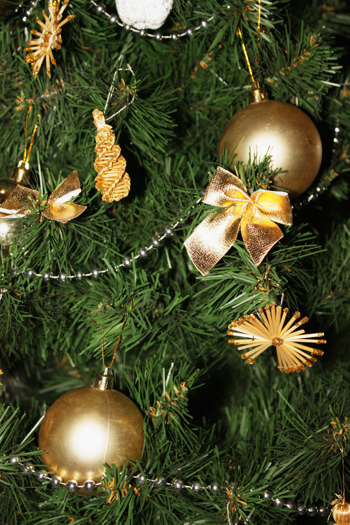 Árvore de Natal decorada vista close-up
 - Foto, Imagem
