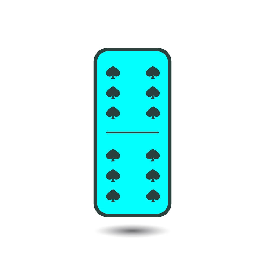 Domino spade. six and  on isolated background - Vector, Image