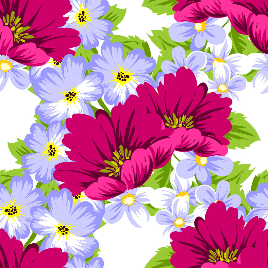 Hermosas flores ornamento
 - Vector, Imagen