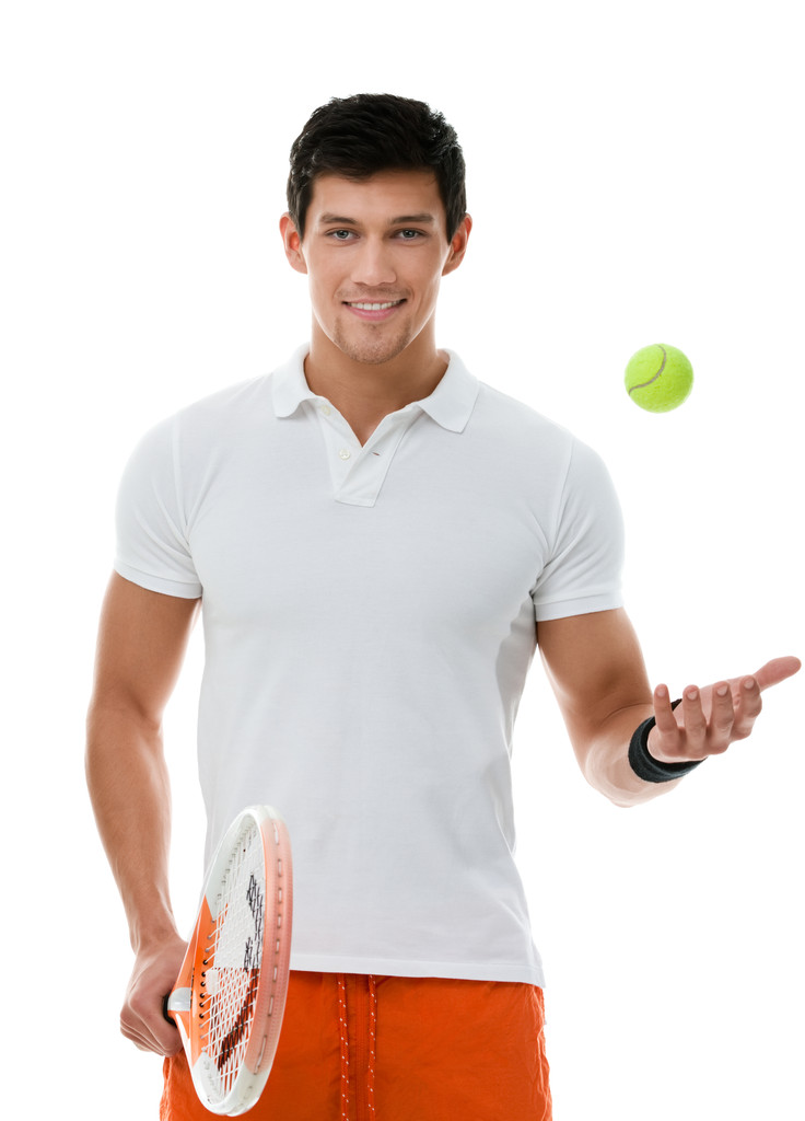 Urheilullinen urheilija pelaa tennistä
 - Valokuva, kuva