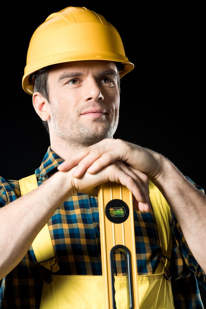 Worker with level tool - Photo, Image
