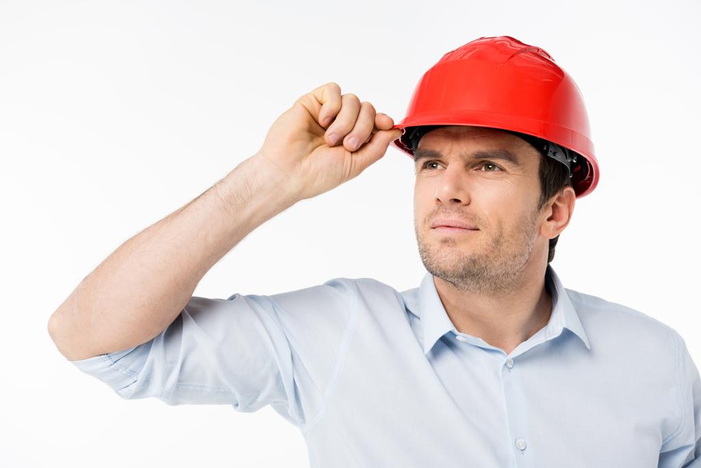 Arquitecto masculino en casco duro
 - Foto, Imagen