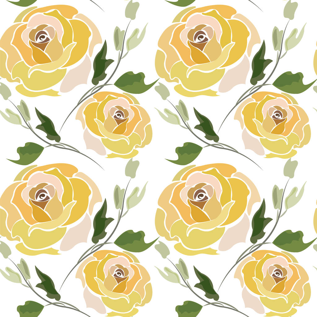 Sárga Rózsa mintával - Vektor, kép