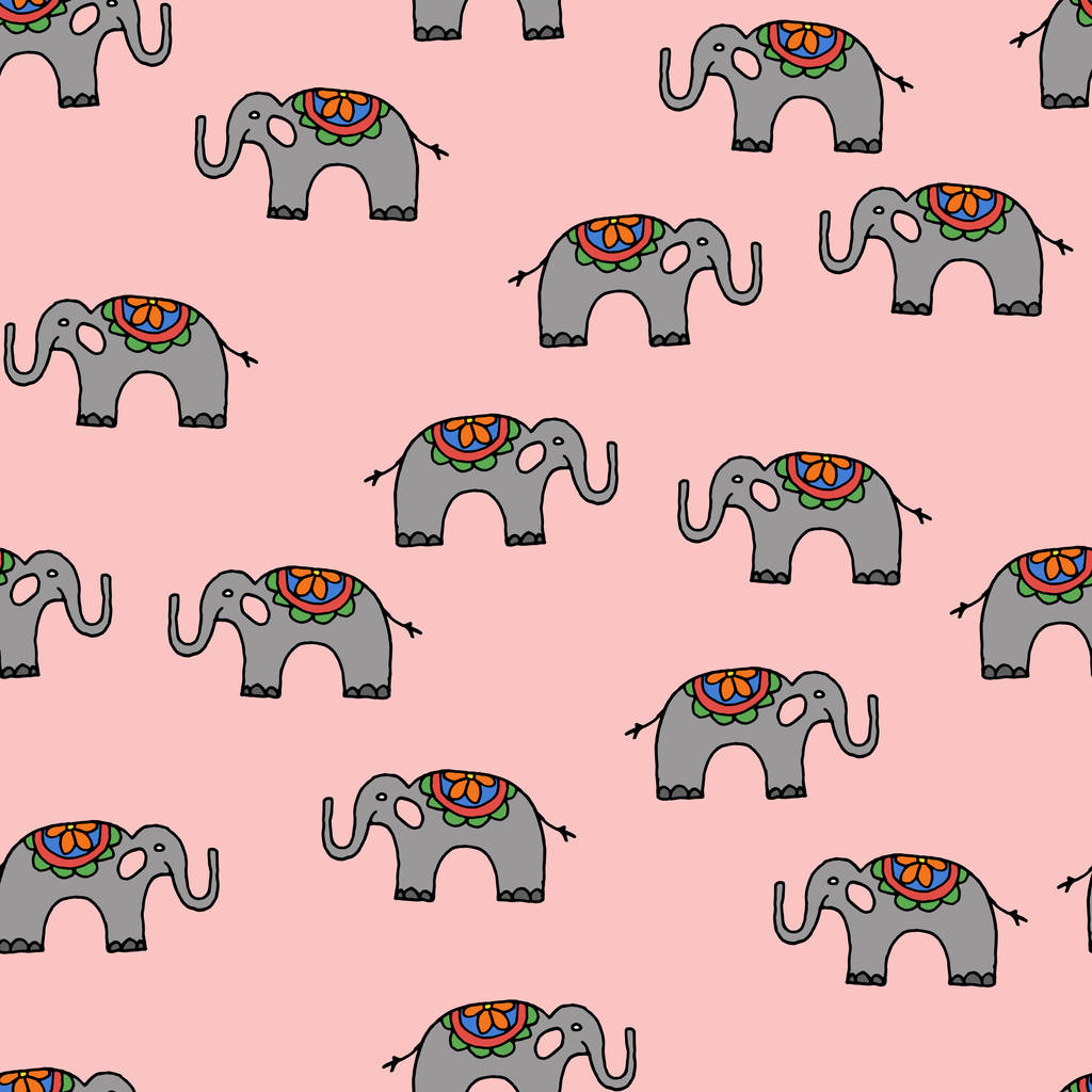 άνευ ραφής διάνυσμα μοτίβο με ελέφαντες - Διάνυσμα, εικόνα