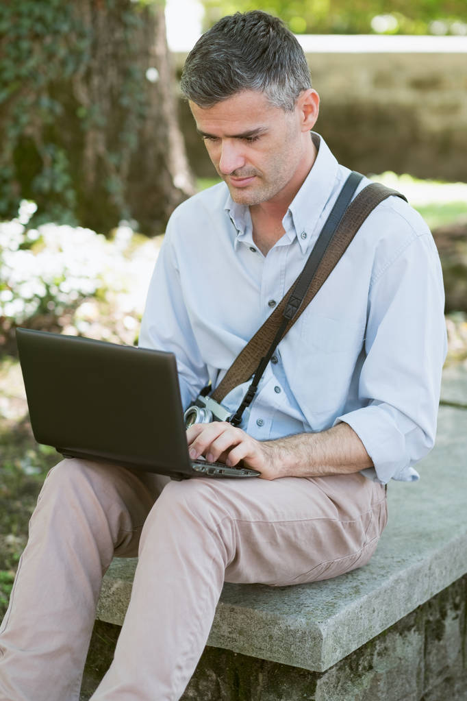 Man working with laptop - Photo, Image