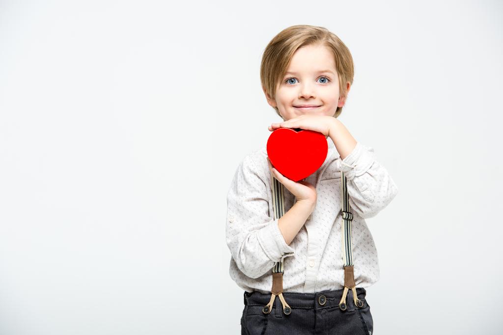 Αγόρι με το σύμβολο της καρδιάς - Φωτογραφία, εικόνα