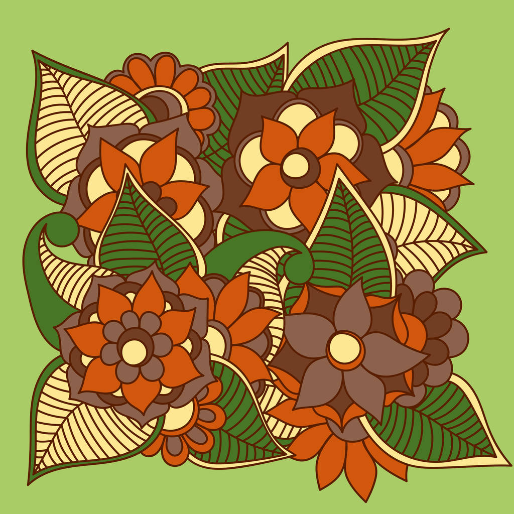 Flores abstractas de Zentangle. Flor de Doodle. Ilustración vectorial
 - Vector, Imagen
