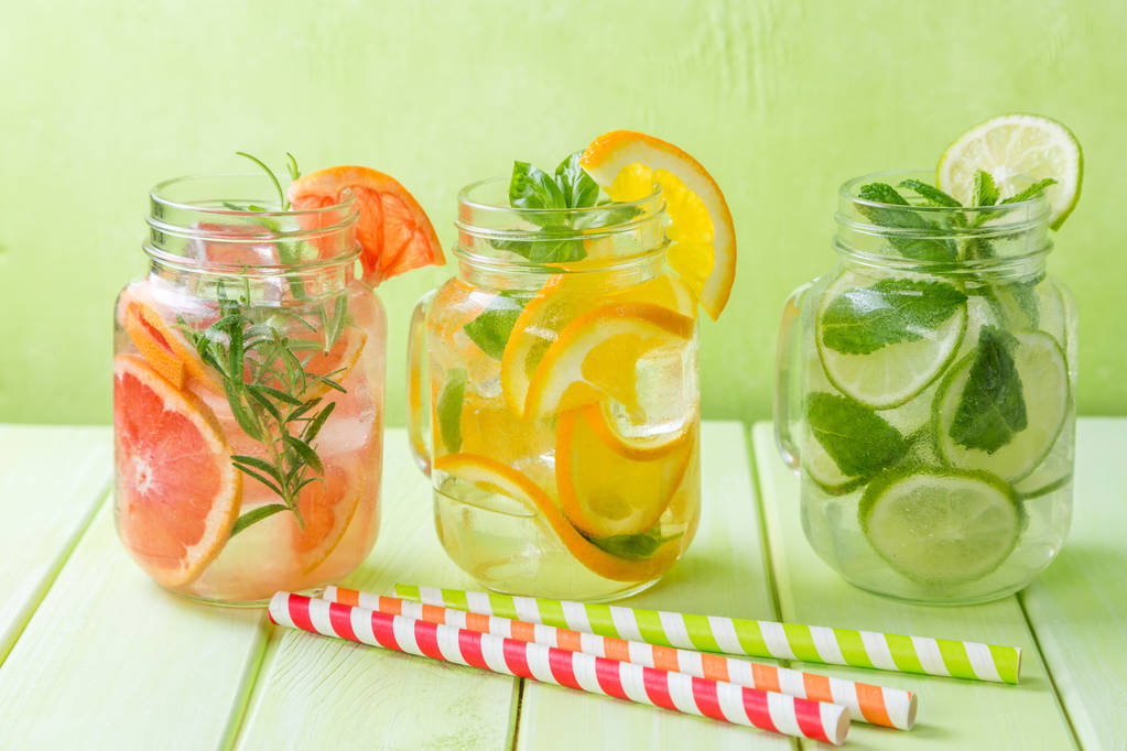 Selection of infused water for detox - Photo, Image