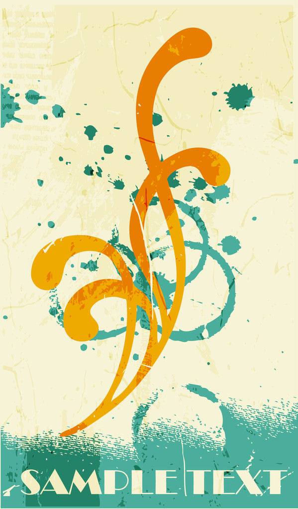 Абстрактный винтажный фон с листьями - Вектор,изображение