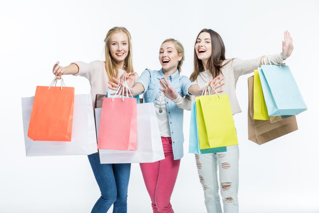 bevásárlótáskás nők - Fotó, kép
