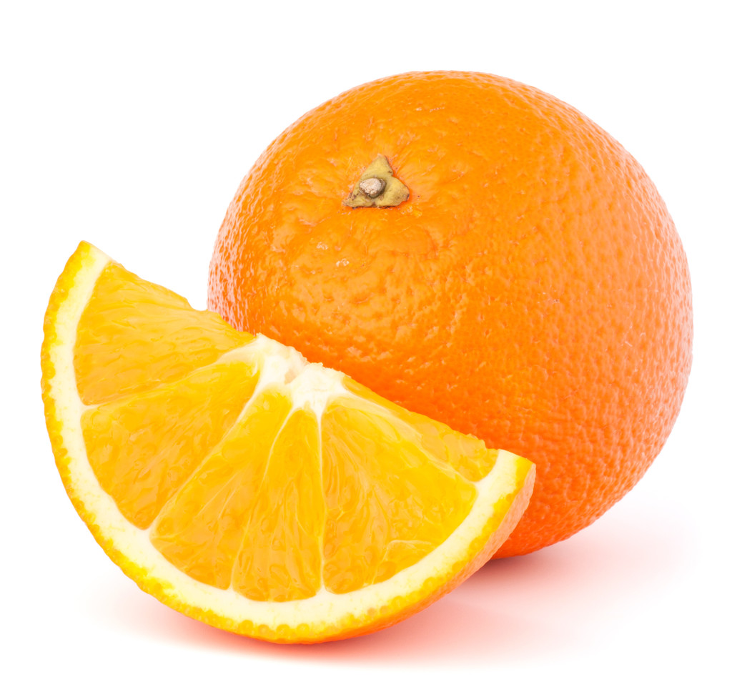 Frutti interi di arancia e suo segmento o cantello
 - Foto, immagini