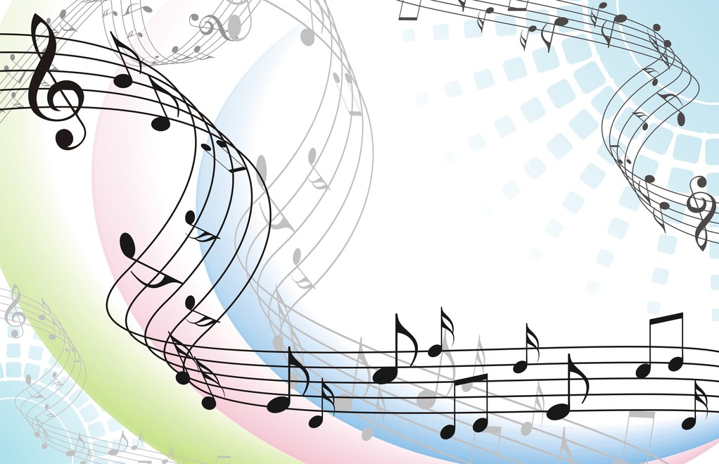 абстрактний музичний фон з музичними нотами на білому
 - Вектор, зображення