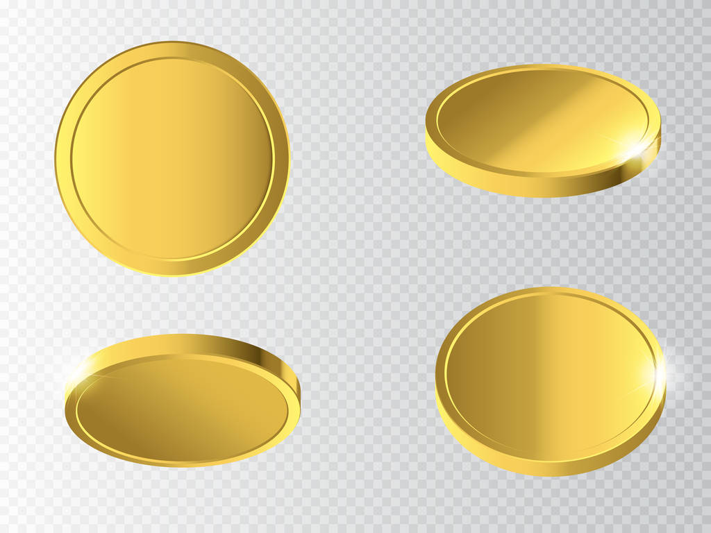 Goldmünzen. Geld isoliert auf transparentem Hintergrund. - Vektor, Bild