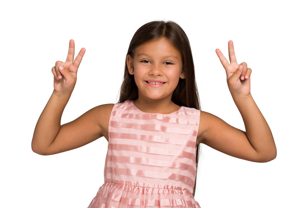 dívka vítězství gesto - Fotografie, Obrázek