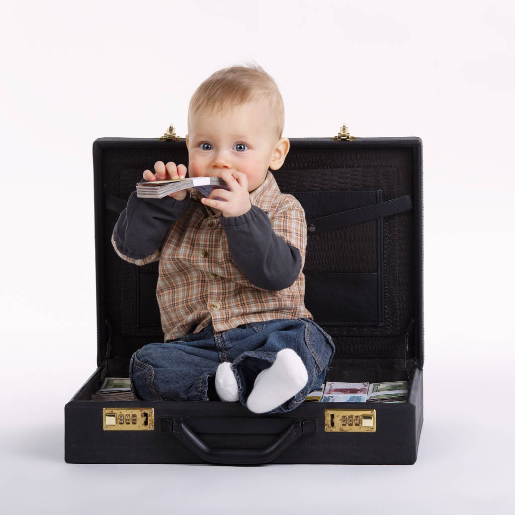 jeune comptable avec valise d'argent
 - Photo, image