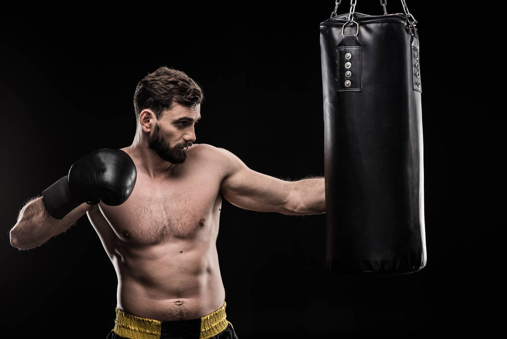 Boxer com saco de perfuração
  - Foto, Imagem