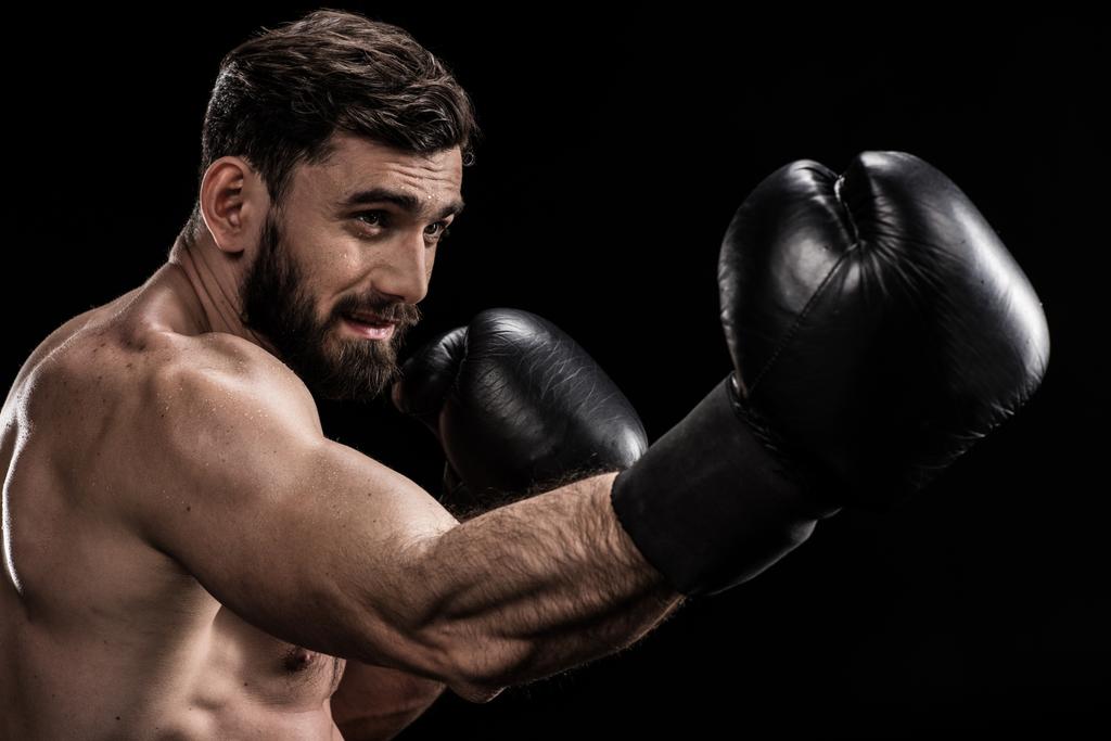 Sportsman en gants de boxe
  - Photo, image