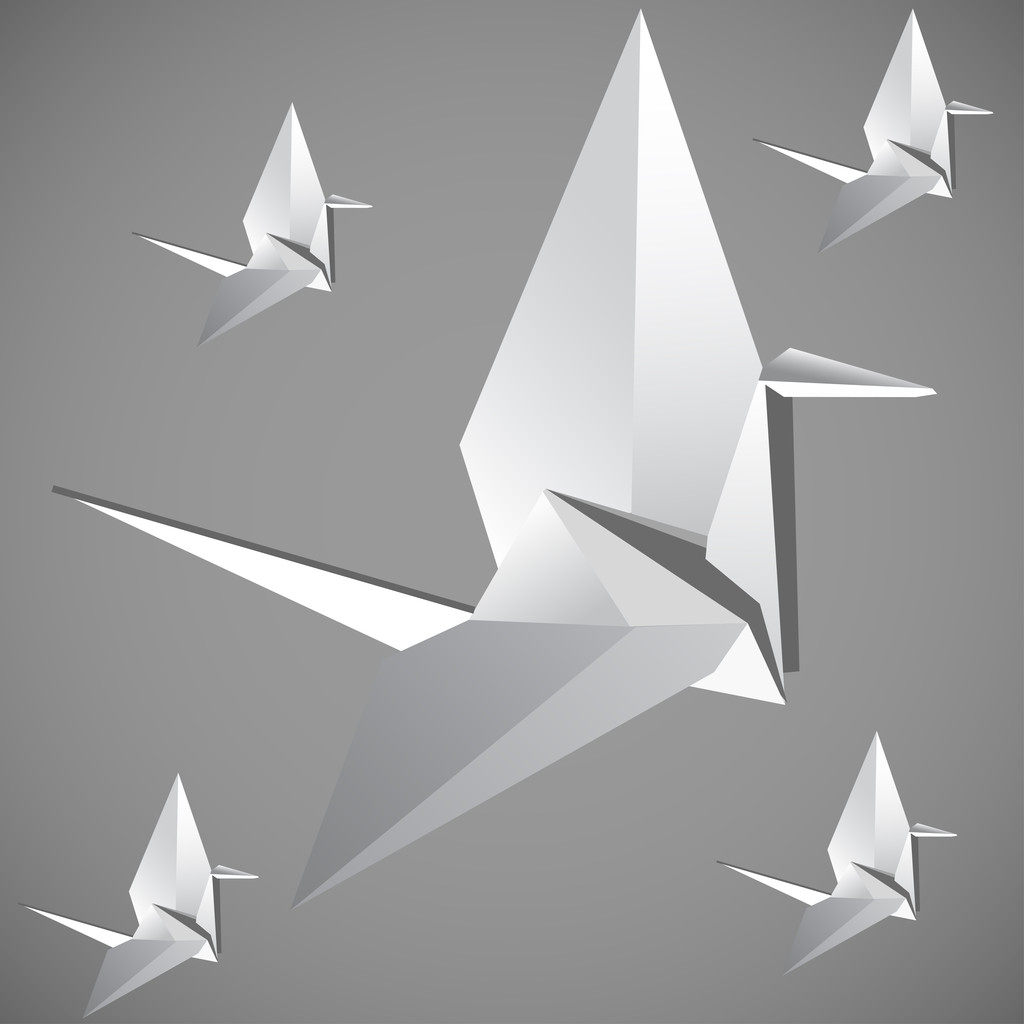 Origami ptak - Wektor, obraz